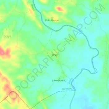 Mapa topográfico Boiya, altitude, relevo