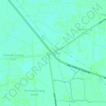 Mapa topográfico Malintang, altitude, relevo
