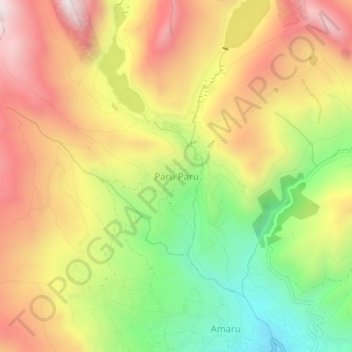 Mapa topográfico Paru Paru, altitude, relevo