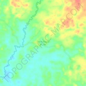 Mapa topográfico Desa Napal Putih, altitude, relevo
