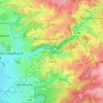 Mapa topográfico Dombach, altitude, relevo