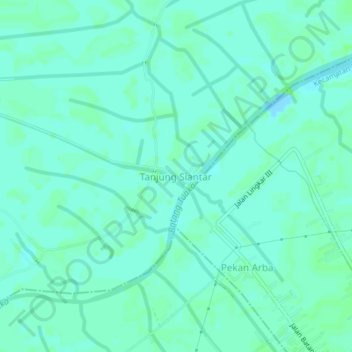 Mapa topográfico Tanjung Siantar, altitude, relevo