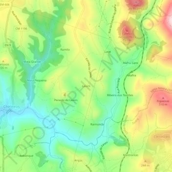 Mapa topográfico Lexim, altitude, relevo