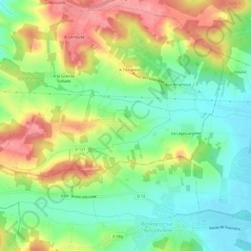 Mapa topográfico Croix, altitude, relevo