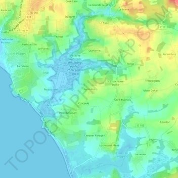 Mapa topográfico Kermabo, altitude, relevo