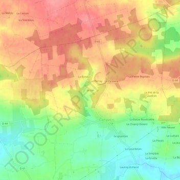 Mapa topográfico Le Val, altitude, relevo