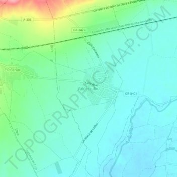 Mapa topográfico Valderrubio, altitude, relevo