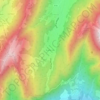 Mapa topográfico Routhennes, altitude, relevo