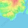 Mapa topográfico Keryéoc'h, altitude, relevo