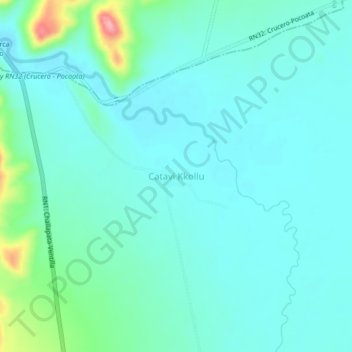 Mapa topográfico Catavi Kkollu, altitude, relevo