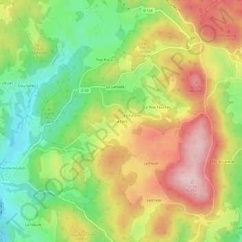 Mapa topográfico Le Léry, altitude, relevo