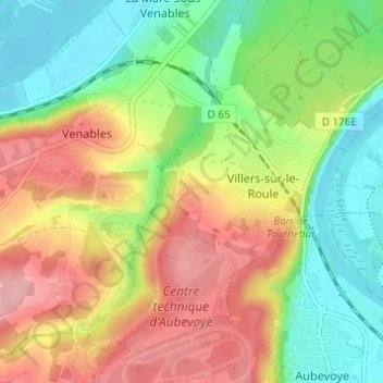 Mapa topográfico Le Montier, altitude, relevo