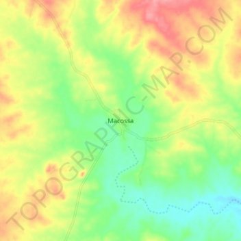 Mapa topográfico Macossa, altitude, relevo