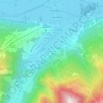 Mapa topográfico Eßreithdörfl, altitude, relevo