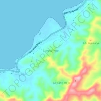 Mapa topográfico Bonesompe, altitude, relevo