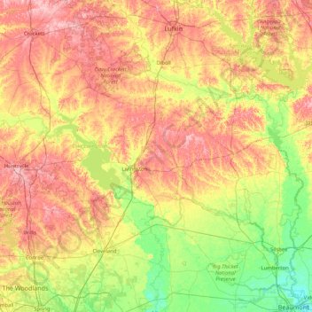 Mapa topográfico Polk, altitude, relevo