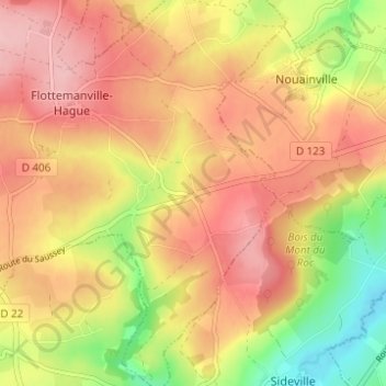 Mapa topográfico Le Saussey, altitude, relevo