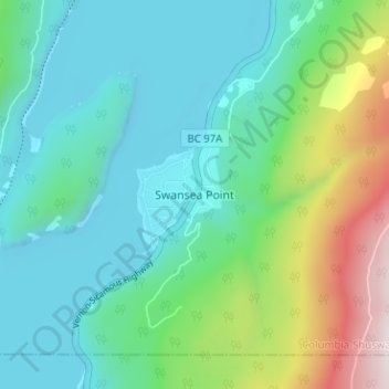 Mapa topográfico Swansea Point, altitude, relevo