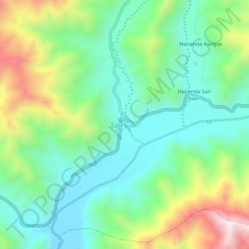 Mapa topográfico San Juan, altitude, relevo