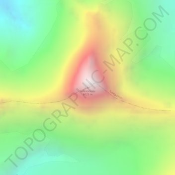 Mapa topográfico Artesonraju, altitude, relevo