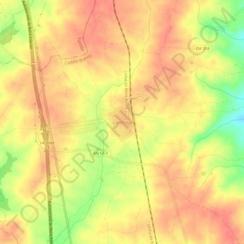 Mapa topográfico Lardosa, altitude, relevo