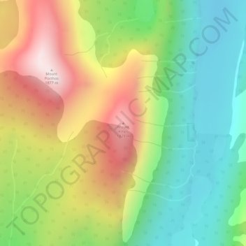 Mapa topográfico Mount Athos, altitude, relevo