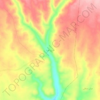 Mapa topográfico Marran-e `Olya, altitude, relevo