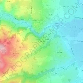 Mapa topográfico Clair-Matin, altitude, relevo