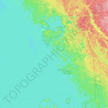 Mapa topográfico Isle of Bute, altitude, relevo