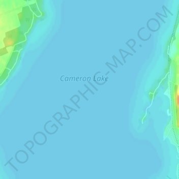 Mapa topográfico Cameron Lake, altitude, relevo
