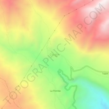 Mapa topográfico Chullin, altitude, relevo