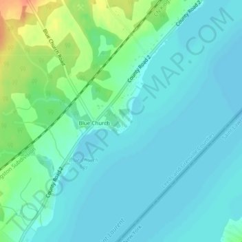 Mapa topográfico Blakeys Point, altitude, relevo
