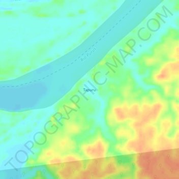 Mapa topográfico Tapuru, altitude, relevo