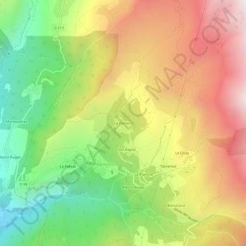 Mapa topográfico La Perrière, altitude, relevo