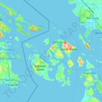 Mapa topográfico Skull Rock, altitude, relevo