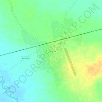 Mapa topográfico Lumeje, altitude, relevo