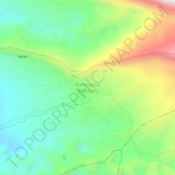 Mapa topográfico Yumogima (Isibitlah), altitude, relevo
