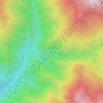 Mapa topográfico Sawitto, altitude, relevo