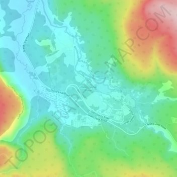 Mapa topográfico Upper Geyser Basin, altitude, relevo