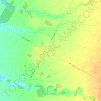 Mapa topográfico Ripley, altitude, relevo