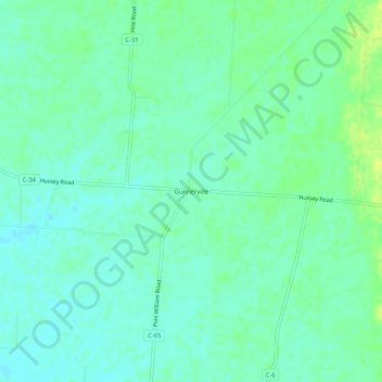 Mapa topográfico Gunnerville, altitude, relevo