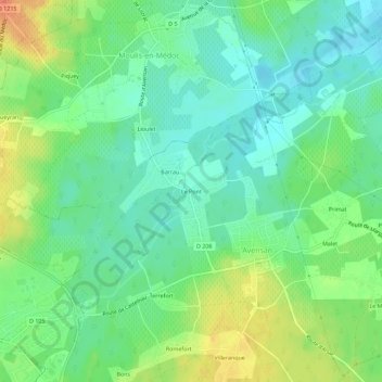 Mapa topográfico Le Pont, altitude, relevo