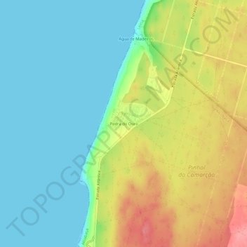 Mapa topográfico Pedra do Ouro, altitude, relevo