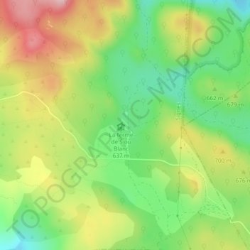 Mapa topográfico Siou Blanc, altitude, relevo
