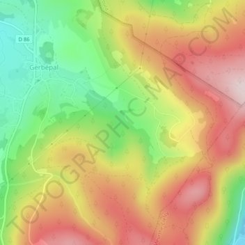 Mapa topográfico L'Epaxe, altitude, relevo