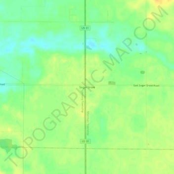 Mapa topográfico Sugar Grove, altitude, relevo
