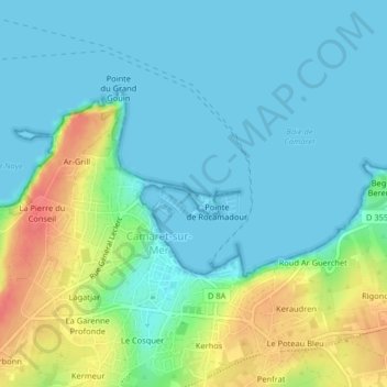 Mapa topográfico Le Sillon, altitude, relevo