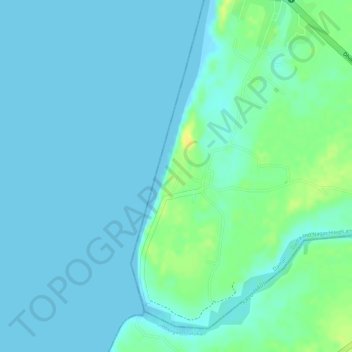 Mapa topográfico Jampore Beach, altitude, relevo