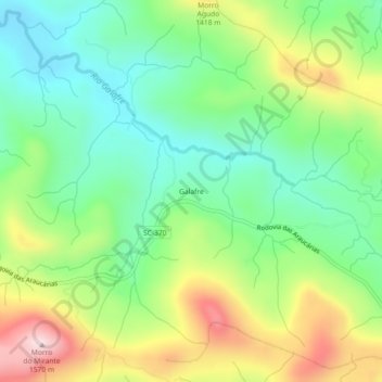 Mapa topográfico Galafre, altitude, relevo