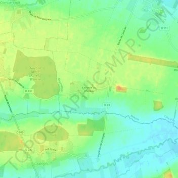 Mapa topográfico Laborde au Château, altitude, relevo
